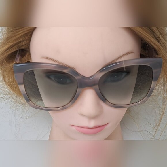 NWT Gucci Women's Sunglasses Marble Gray Square Full Rim GG0459S 005 54-19-145 - Picture 15 of 16